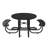 46-Inch Black Round Picnic Table With Umbrella Hole