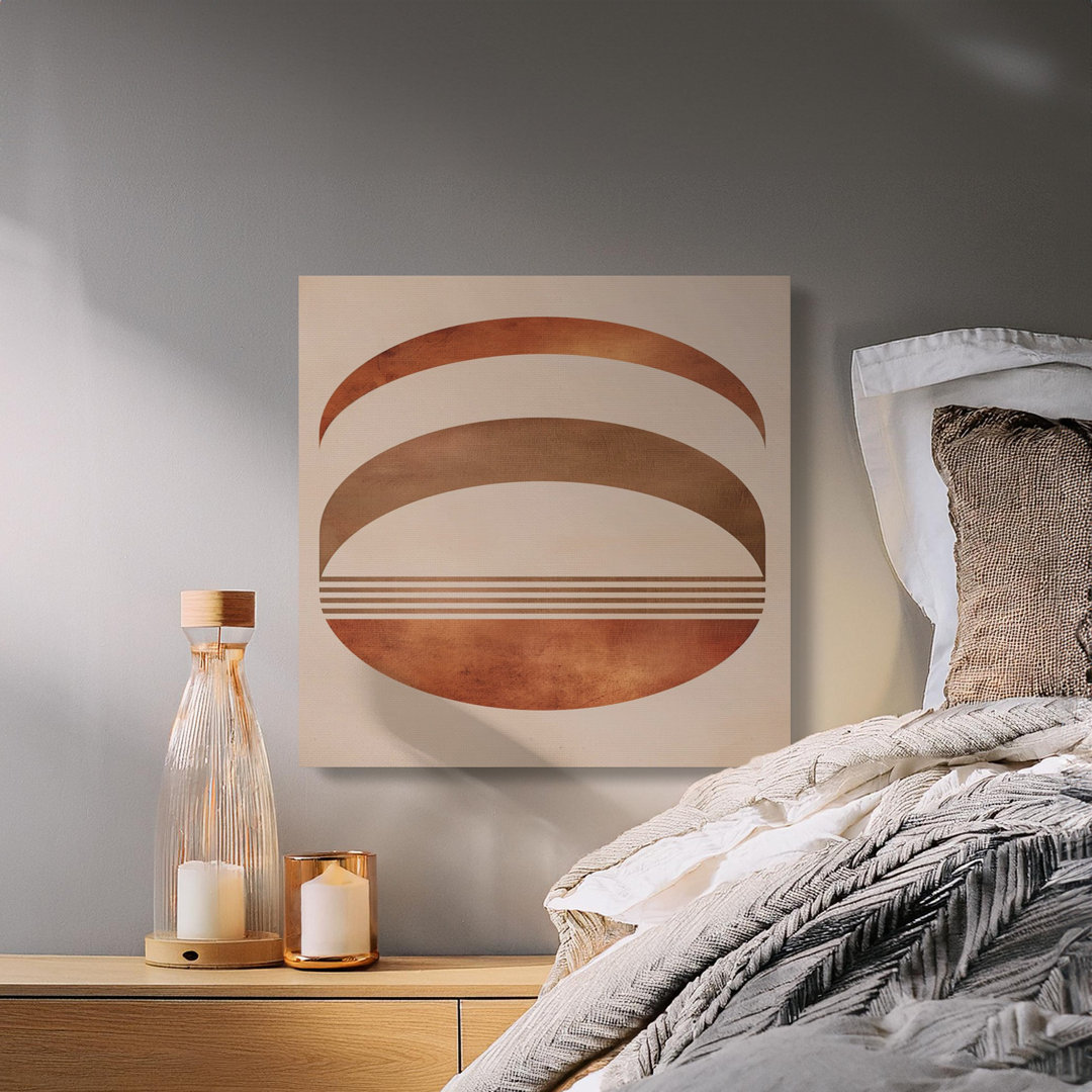Abstract Geometric Canvas Wall Art, Modern Minimalist Print, Archival Quality, Gallery Wrapped, Ready to Hang, Burnt Sienna, Statement Piece