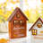 2-Piece 8"H Lighted Fall Wooden House-Shaped Table Decor