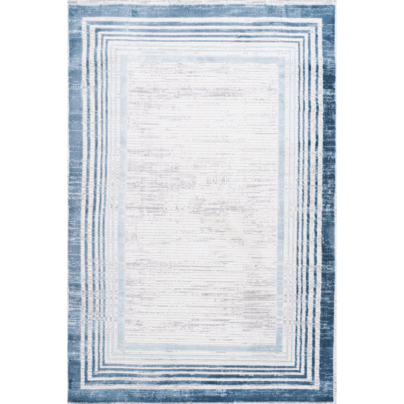 Non-Shedding 6X9 Area Rug In Blue// - Easy Maintenance For Bedroom, Dining Room, Living Room Stain , Comfortable