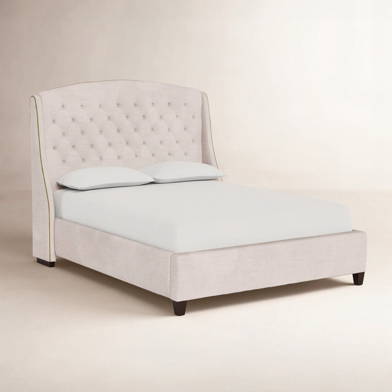 Lit tapissier standard Harwick, Très grand, Beige