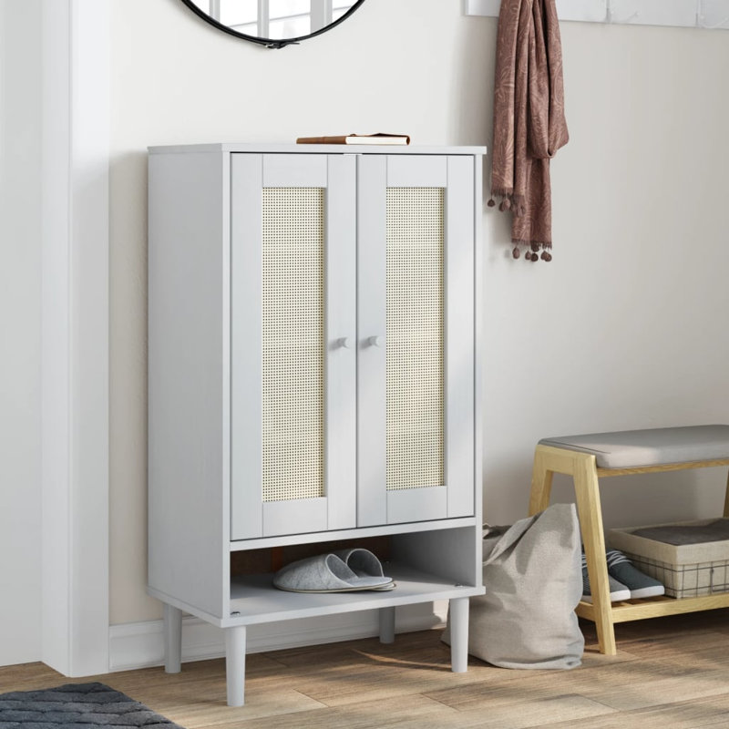 10 Pair Shoe Storage Cabinet, White