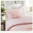 Soft Pink Twin Bedding Sets, Chenille Tufted Floral Design, Reversible & Antimicrobial