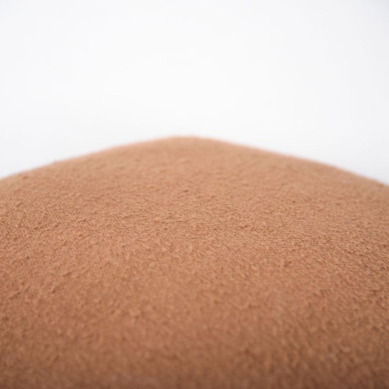 Saddle Brown Faux Leather and Cotton Boucle 20" Down Filled Pillow