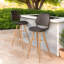 Tabourets de bar en rotin durable, finition bois, sièges d'extérieur modernes