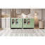 Armoire de salle de bain 72 po avec portes à texture gaufrée, grand meuble-lavabo avec huit tiroirs, quatre portes à fermeture en douceur et comptoir double, rangement de salle de bain avec portes en verre