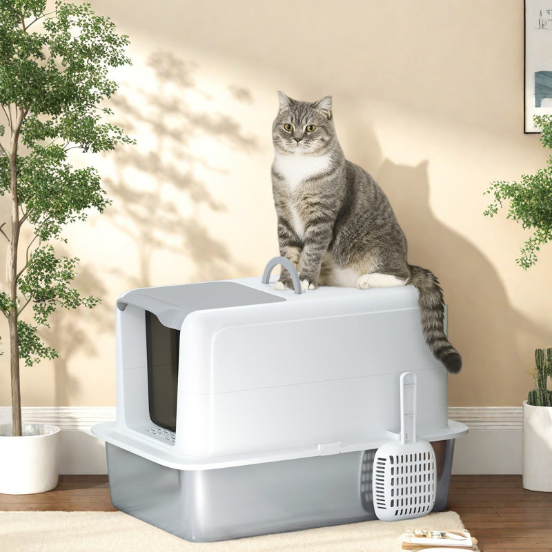 Bacs à litière et bacs à litière pour chat, boîtier en acier XL moderne
