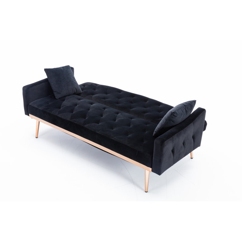 Canapé d'appoint en velours noir Coolmore, Velours gris