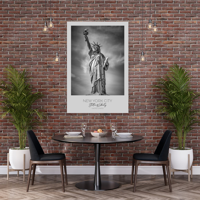 Statue de la liberté, architecture abstraite contemporaine, art mural ville, H 60 po x l 40 po