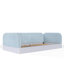 Structure de lit simple en molleton pour enfants, lit plateforme semi-fermé Montessori pour garçons et filles, lit plateforme à profil bas avec garde-corps latéraux, bleu-133253501-133253503