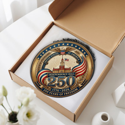 Panneau de fenêtre en verre pour décoration intérieure American Heritage USA 250th Anniversary - H 12 po