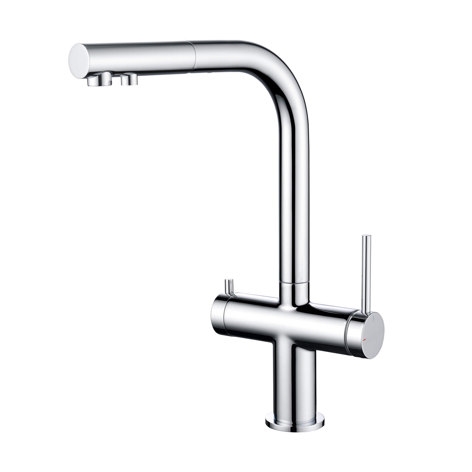 KIBI Circular 2-in-1 Pull-Out Faucet, Chrome