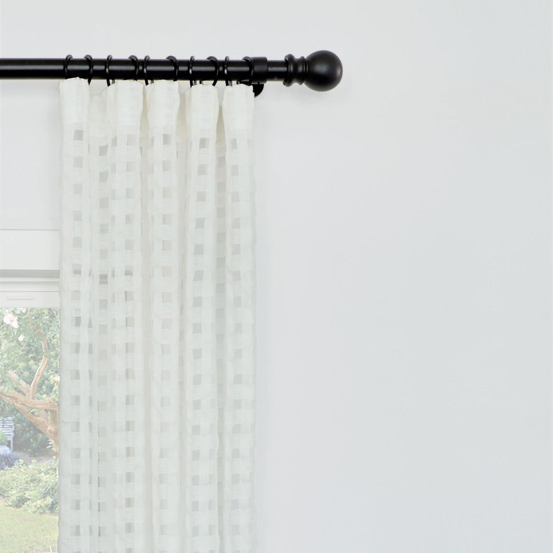 Nevada Sheer Curtain Panel In Tan, Ivory, 96" W x 108" L