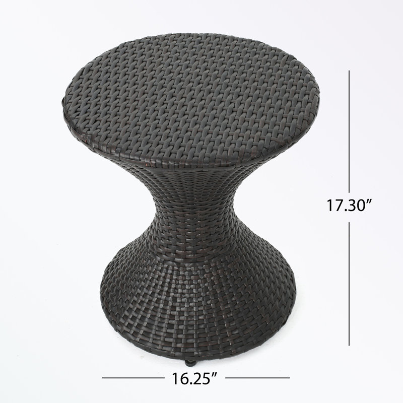 Outdoor round shape end Table with rattan design