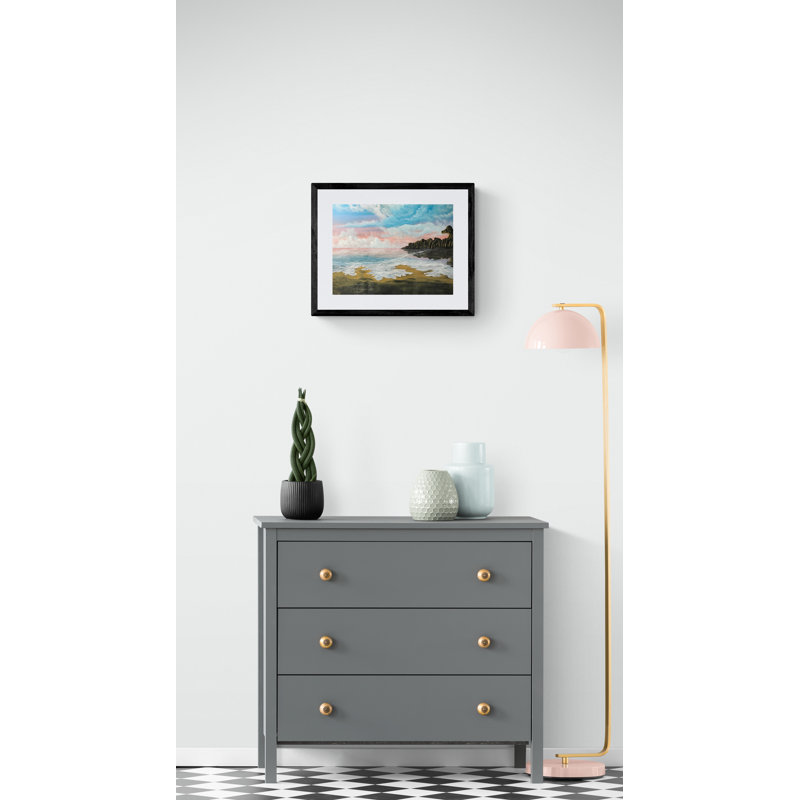 Seascape577 Print by Alicia Lopez, Black Framed Canvas, 32" H x 24" W