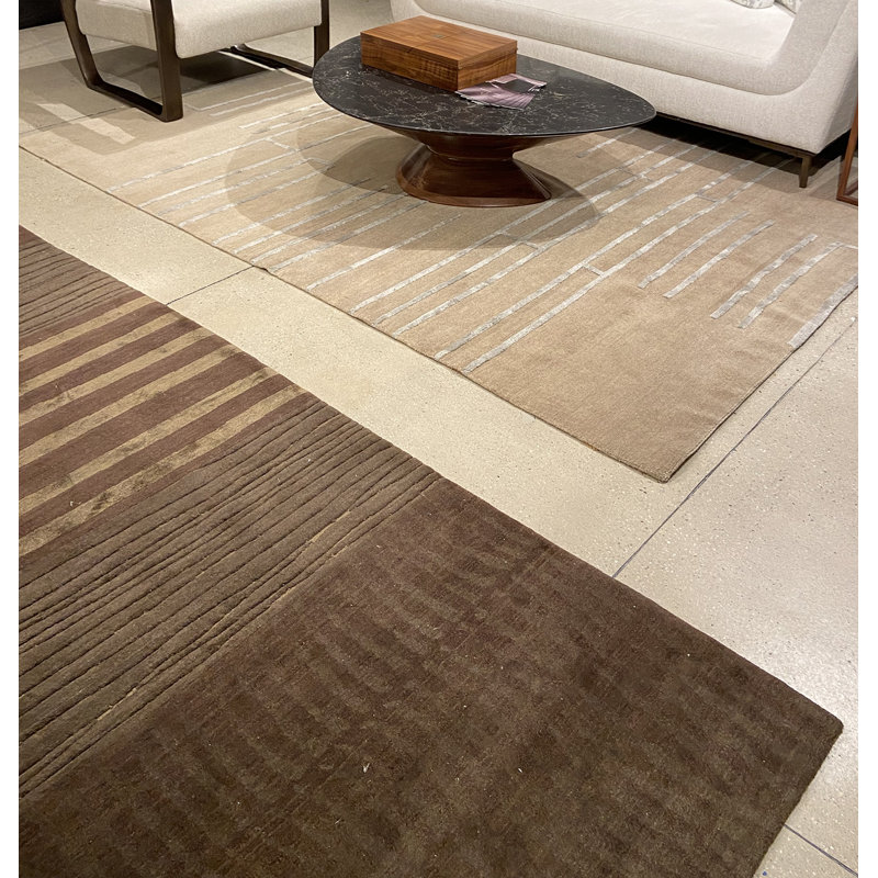 Rayon from Bamboo Hand-Knotted Area Rug in Chocolate, Rectangle 9' x 12'