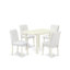 L'ensemble de table de cuisine 3 pièces comprend une table de salle à manger rectangulaire avec Dropleaf et 2 chaises Parsons en similicuir blanc, lin blanc-1439909366-1440201862-1365608949