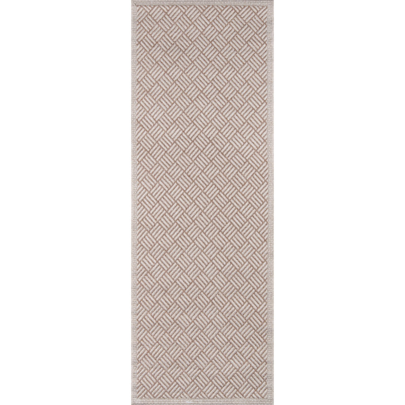 Tapis brun clair Sarin, Tapis de couloir 2 pi 7 po x 7 pi 6 po
