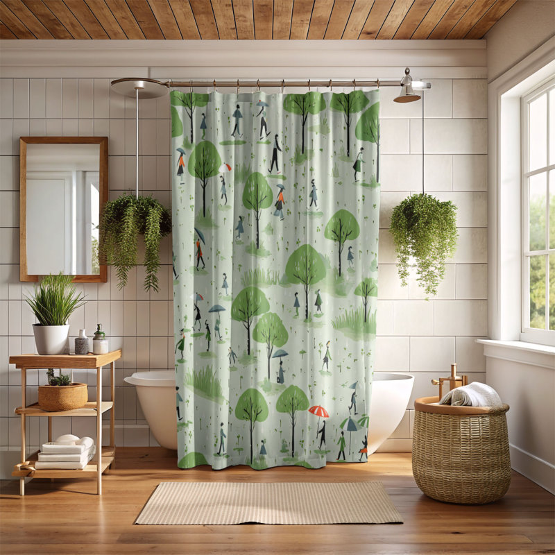 Forest Rain - Premium Shower Curtain, 74"H x 71"W