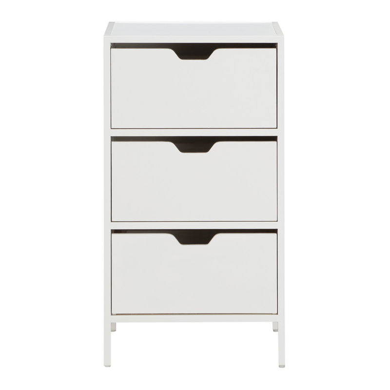 Diamanta 3-Drawer Accent Storage, White