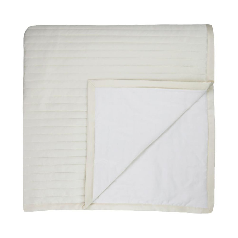 Charmeuse Channel Quilt Coverlet, King Coverlet, Ivory