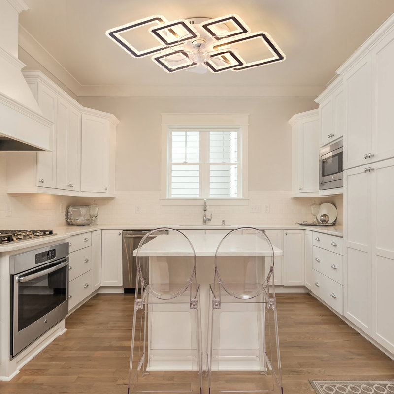 Ventilateur de plafond encastré à DEL à intensité variable et réversible de 33 po avec télécommande et application Dalchand