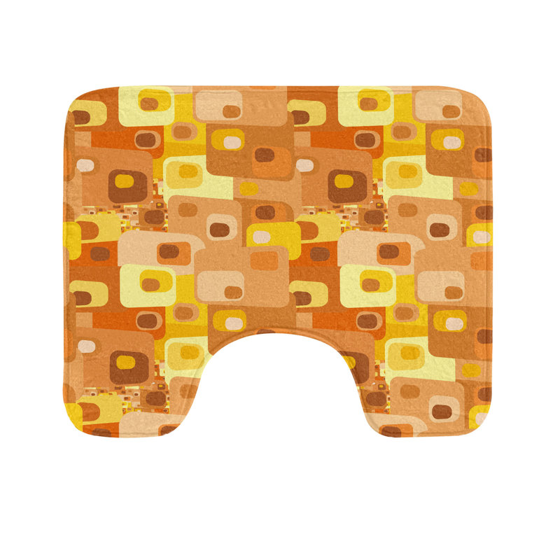  Retro Toilet Mat U-Shape Bathroom Rug 20" x 16" Multicolor