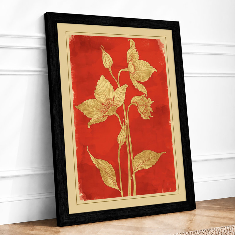 Gilded Stem Botanical - Print, A2 - 59.4 x 42.0 cm, Black