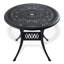 Ensemble de salle à manger 3 pièces en aluminium coulé toutes saisons comprenant 2 chaises pivotantes et une table ronde de 35,43 po avec structure noire-837570251