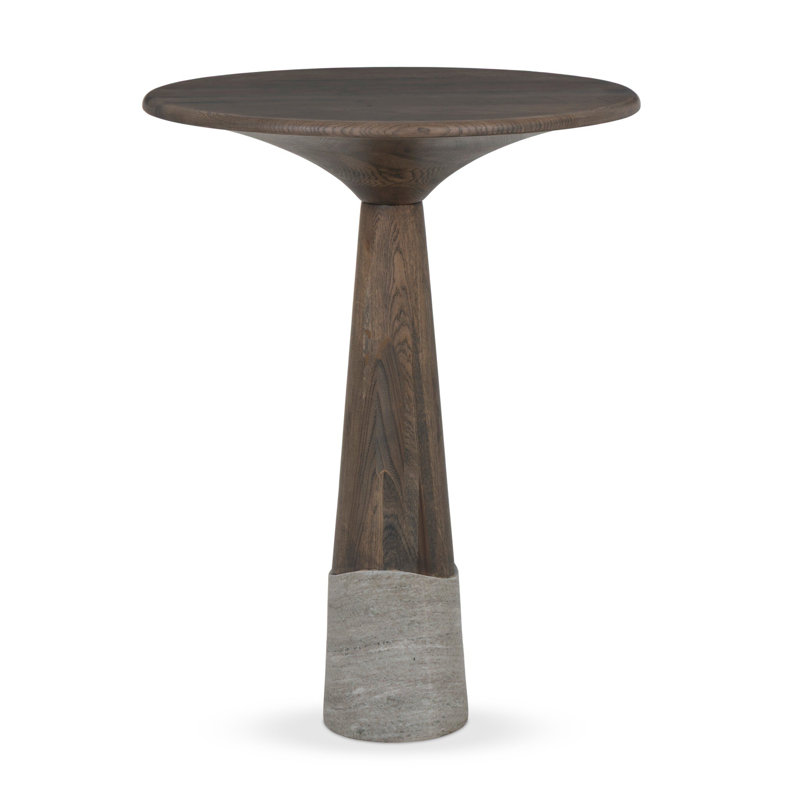 Loxley Round Oak Pedestal Dining Table, 42" H x 32" W x 32" D