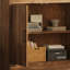 Bibliothèque de 83,4 po de hauteur avec portes, bibliothèque de style campagnard avec tablettes réglables à 3 niveaux, tablettes avec éclairage à DEL, grande armoire de rangement pour le salon, bureau personnel, noyer