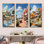 Country clubs Sunrise Architecture - ensemble d'art mural sur toile Country clubs de 4