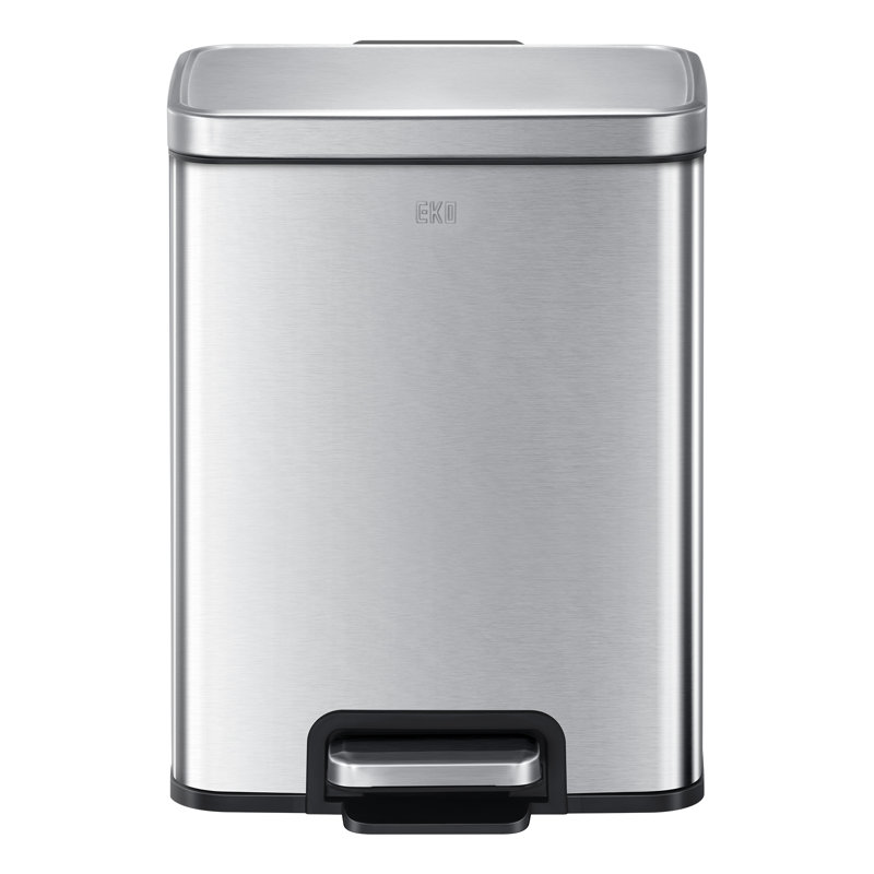 Poubelle en acier inoxydable EKO Madison, 1,58 gallons, Acier inoxydable brossé