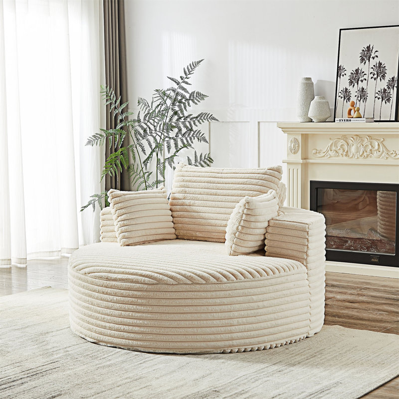 Fauteuil rembourré simple, Beige
