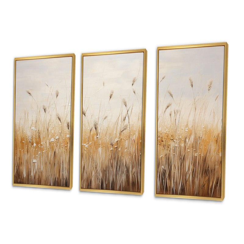 Ensemble de prairies prairies majestueuses, Cadre flottant doré, H 32 po x l 48 po x P 1 po