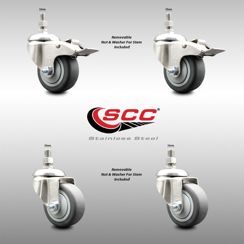 Ensemble de 4 roulettes en caoutchouc thermoplastique