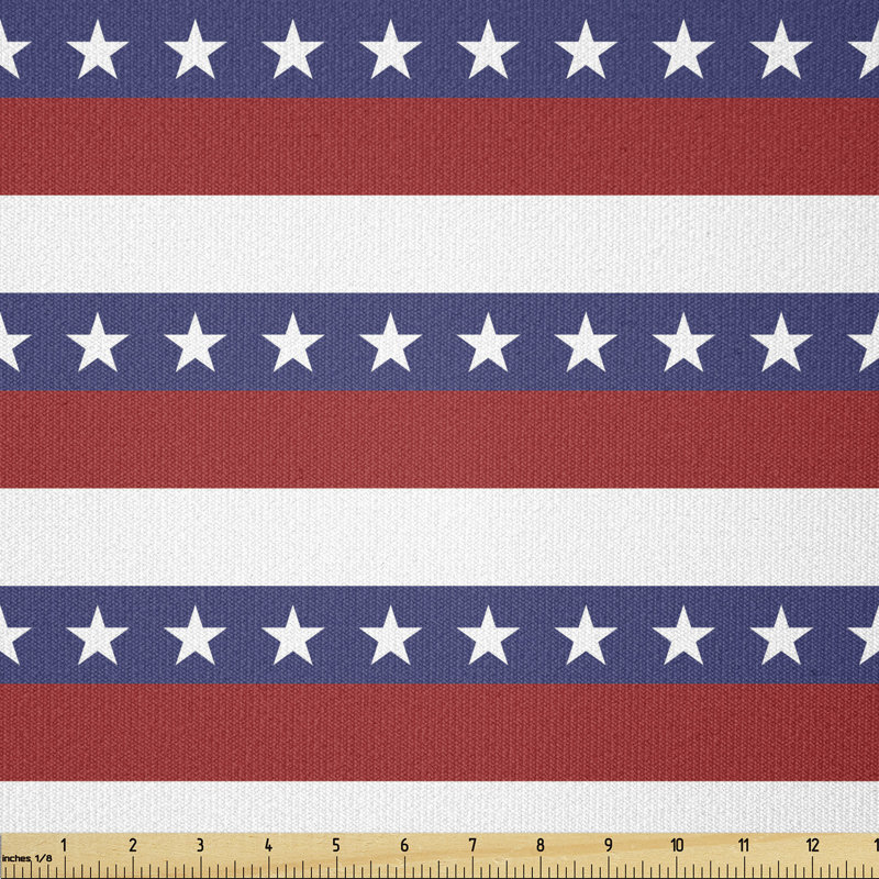 Devari Stars and Stripes Pattern American Flag Inspired Patriotic Multi-Purpose Fabric