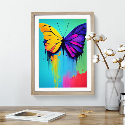 Butterfly With Dripping No.1 - Single Picture Frame Print