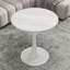 Table basse de 27,6 pouces de style Mid-Century moderne, pouvant accueillir de 2 à 4 personnes, dotée d'un plateau rond en marbre veiné de blanc, parfaite pour divers espaces.-1359889859-1359889856-1359889861