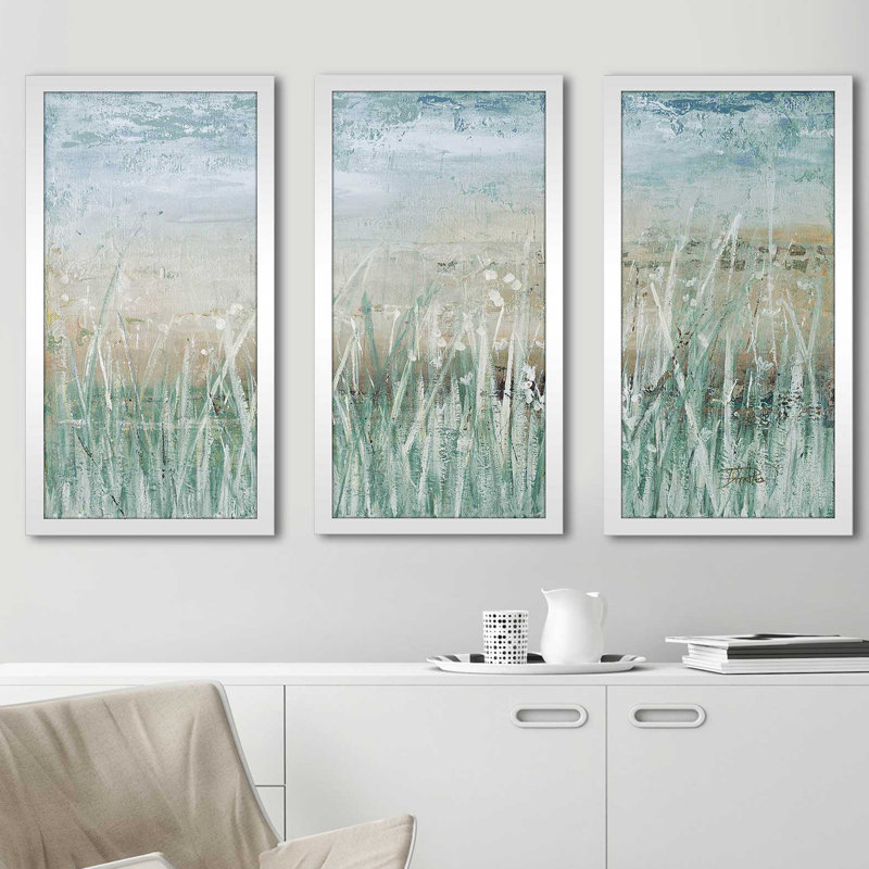 «Mute Grass», reproduction de peinture à l'acrylique à multiples images, L 40,5 po x H 25,5 po x P 1 po