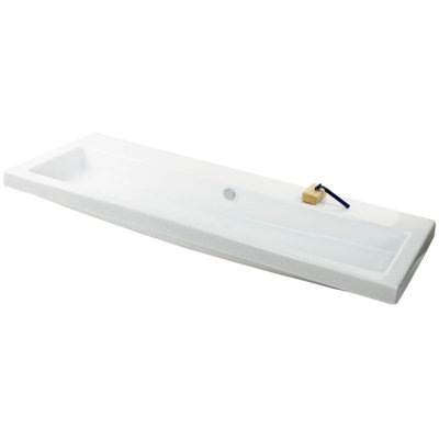 Ceramica Tecla By Nameeks Cangas 17.72'' White Ceramic Rectangular Bathroom Sink with Overflow