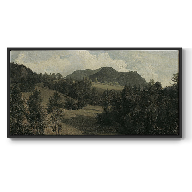Série paysage - Dxci - Toile tendue avec châssis encadré - Prêt à être accroché, 21" H x 41" W, Noir