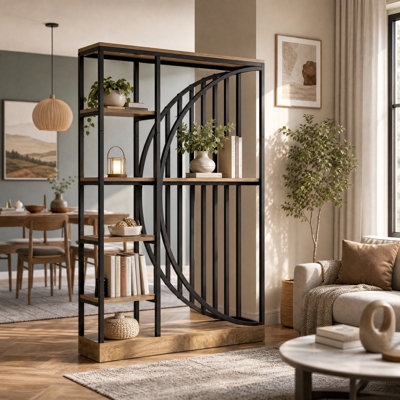 Cloison de 70,9 po de hauteur avec tablettes de rangement à 5 niveaux
