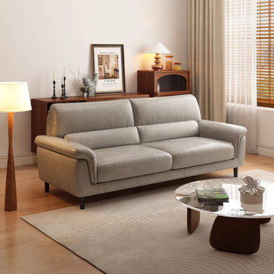 Light gray Genuine Leather Standard Sofa cushion Loveseat