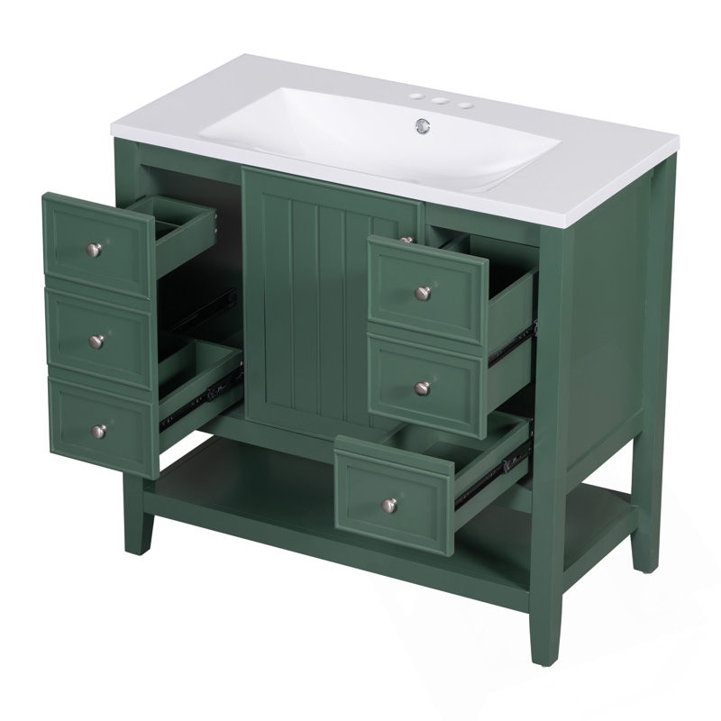 Meuble-lavabo 36 po avec lavabo, Vert