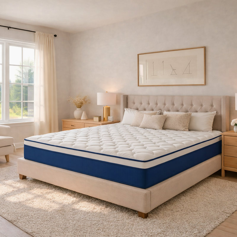 14" Queen Hybrid Mattress in a Box - Medium Plush Cooling Memory Foam Fiberglass-Free & CertiPUR-US Certified, 14", Queen