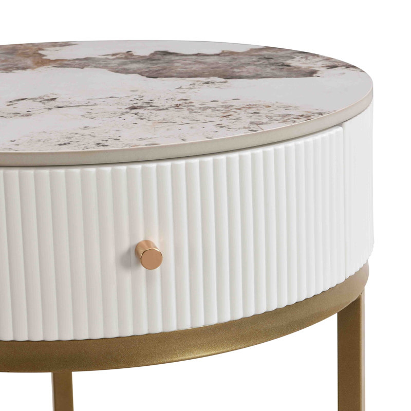 Round Storage Nightstand
