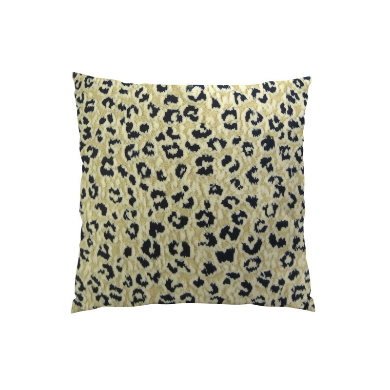 Coussin extérieur guépard fait main doux, H 20 po x l 26 po