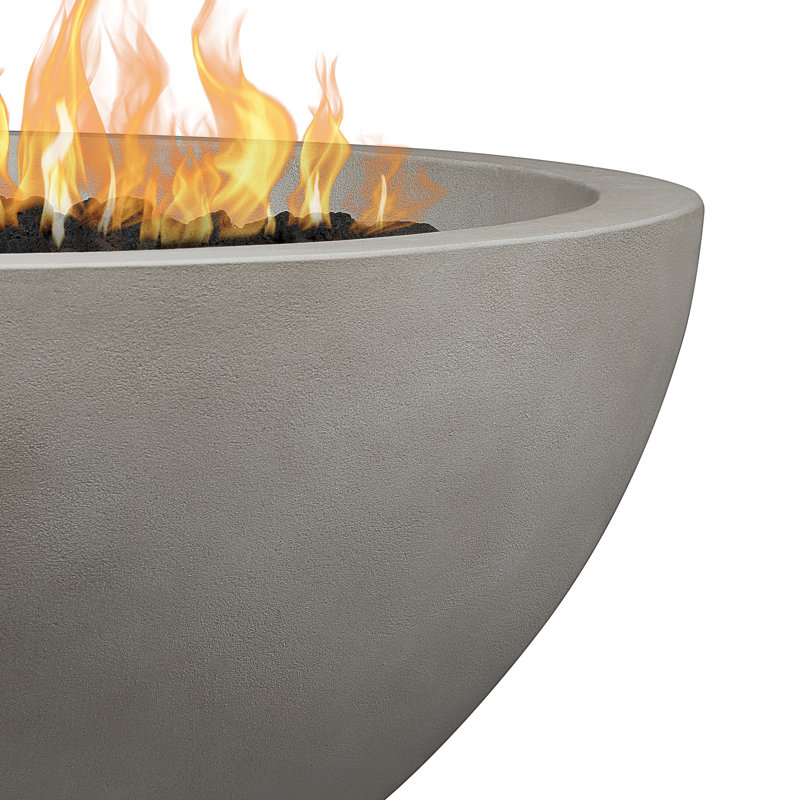 Eldora Round Concrete Fire Pit by Jensen Co, Fog, Natural Gas, 16" H x 42" W x 42" D