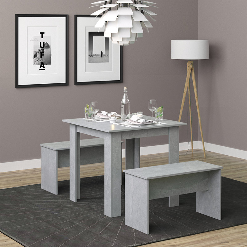 Kaljonka Dining Set, Grey, Grey, Grey